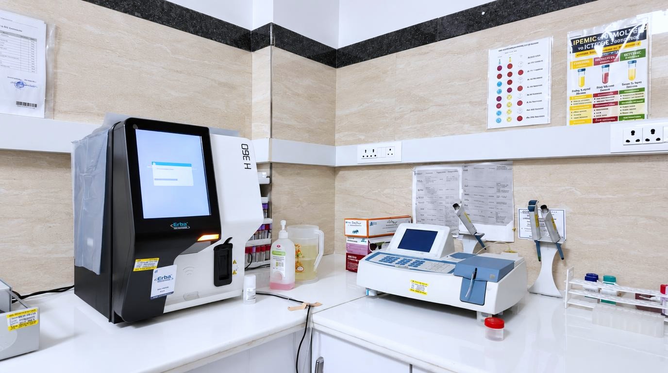Pathology laboratory — Mangalam Hospital, Kalyanpur, Kanpur